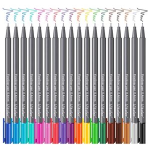 vitoler fineliner colored pens, fine point marker assorted color drawing planner pens, pack of 18 assorted color for bullet journaling writing note taking calendar coloring art