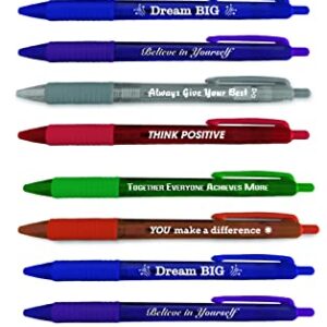 Greeting Pen Employee Appreciation Translucent 12 Pen Set with Team Building Quotes, 6 Designs 46010