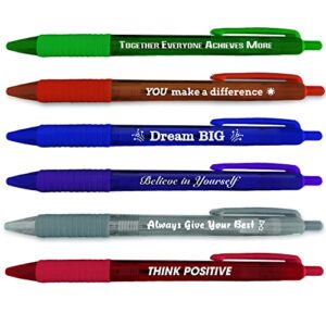 Greeting Pen Employee Appreciation Translucent 12 Pen Set with Team Building Quotes, 6 Designs 46010
