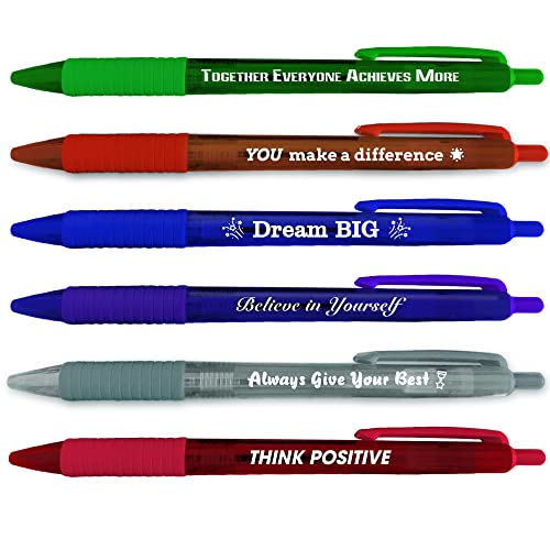 Greeting Pen Employee Appreciation Translucent 12 Pen Set with Team Building Quotes, 6 Designs 46010