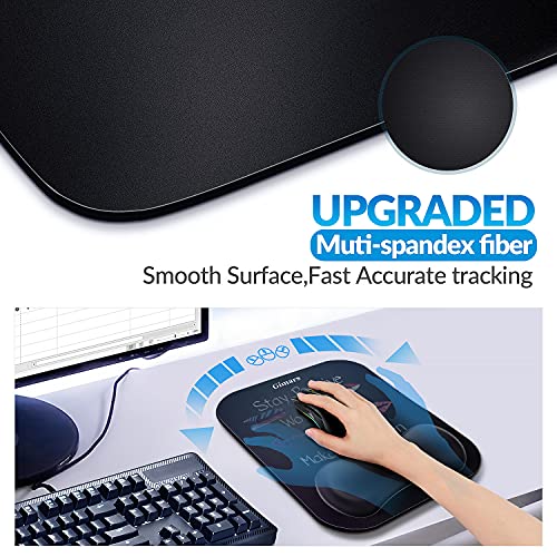Gimars Large Gel Memory Foam Ergonomic Mouse Pad Wrist Rest Support - Positive Life Theme Mousepad for Laptop, Computer, Gaming, Office - Comfortable for Easy Typing and Pain Relief