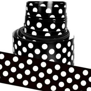 Youngever 52.5 ft Bulletin Board Borders Border for Classroom Decoration, Black Polka Dot Bulletin Border