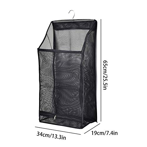 M.M.A Wall Hanging Mesh Laundry Basket Underwear Socks Barrel Bucket Clothing Storage Bag Foldable Bathroom Dirty Cloth Storage Bag