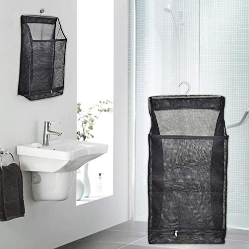 M.M.A Wall Hanging Mesh Laundry Basket Underwear Socks Barrel Bucket Clothing Storage Bag Foldable Bathroom Dirty Cloth Storage Bag