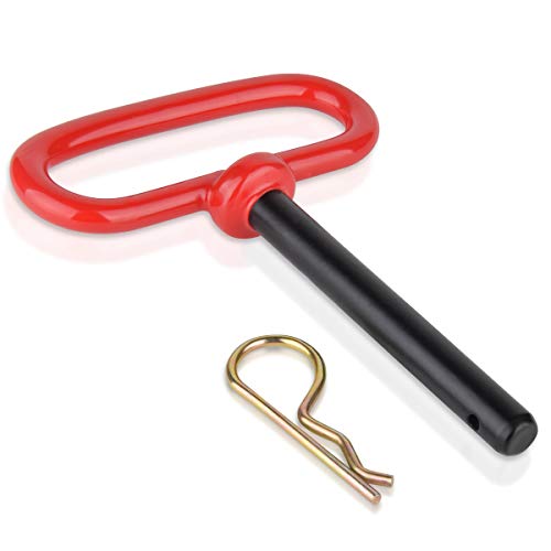 2 Pcs 1/2 inch Red Handle Hitch Pin Accessories for Tractors,Clevis pin (1/2 x 3-5/8)
