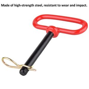 2 Pcs 1/2 inch Red Handle Hitch Pin Accessories for Tractors,Clevis pin (1/2 x 3-5/8)