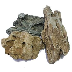 ZYYRT Natural Stone Aquarium Decoration 4.4 lb Dragon Stone Rock Mixed Sizes for Micro Landscape Fish Tank Decor