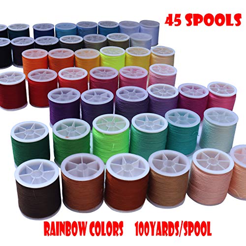 45 spools Sewing Thread Kits Polyester for Hand & Machine Sewing Total 4500yards