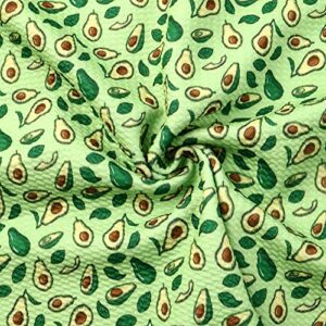 david angie avocado printed bullet textured liverpool fabric 4 way stretch spandex knit fabric by the yard for head wrap accessories (green)