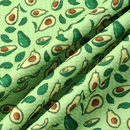 David Angie Avocado Printed Bullet Textured Liverpool Fabric 4 Way Stretch Spandex Knit Fabric by The Yard for Head Wrap Accessories (Green)