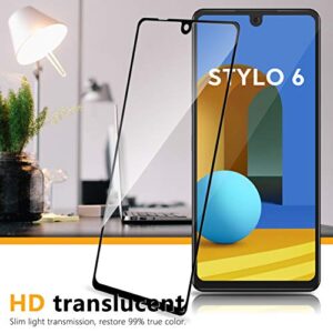 UniqueMe [3 Pack] Screen Protector compatible for LG Stylo 6 Tempered Glass [Full Coverage] Edge to Edge Protection [Case Friendly] - Black