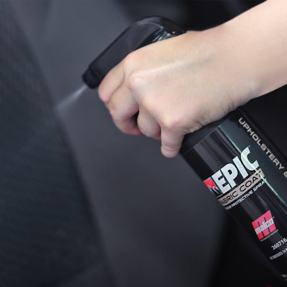 Malco Epic Fabric Coat – Advanced Fabric Protection/Protects Cloth Seats and Carpets/Prevents Interior Staining of Vehicle Surfaces / 16 oz. (260716)