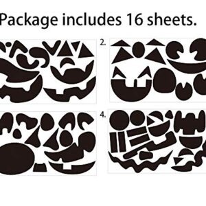 Halloween Pumpkin Stickers Crafts Decorations -Make Your Own Jack-O-Lantern - Trick or Treat Party Supplies 64Ct