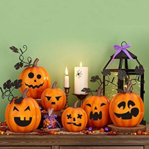 Halloween Pumpkin Stickers Crafts Decorations -Make Your Own Jack-O-Lantern - Trick or Treat Party Supplies 64Ct