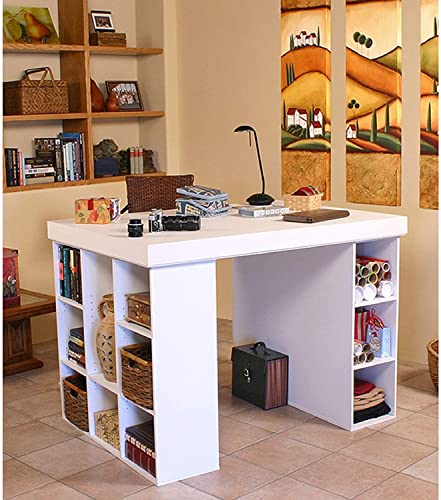 Project Center Desk with Bookcase and 3 Bin Cabinet-White