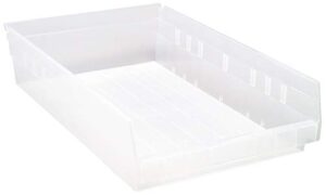 quantum storage systems k-qsb110cl-2 2-pack plastic shelf bin storage containers, 17-7/8" x 11-1/8" x 4", clear