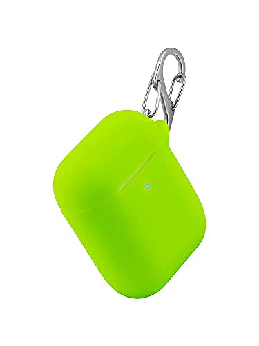 Felony Case – Soft Silicone AirPods Case 2 &1 - Neon Green | Shockproof, 360° Protective Apple Airpods Case Cover with Keychain | Wireless Charging Compatible with Front LED Visible