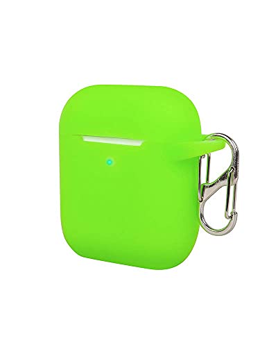 Felony Case – Soft Silicone AirPods Case 2 &1 - Neon Green | Shockproof, 360° Protective Apple Airpods Case Cover with Keychain | Wireless Charging Compatible with Front LED Visible