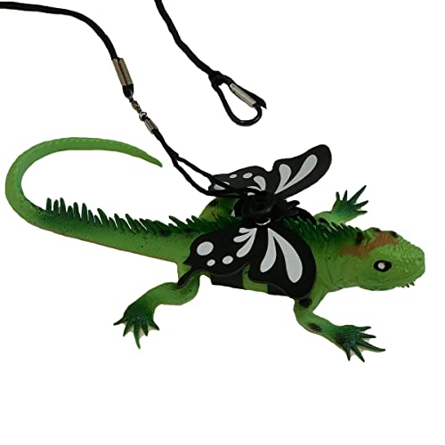 Halloween Costumes Bearded Dragon Lizard Leash Harness, 3 Size Pack Butterfly Wing Lizard Harness and Leash Set, Adjustable Outdoor Walking Rope for Reptiles Small Pet Animals