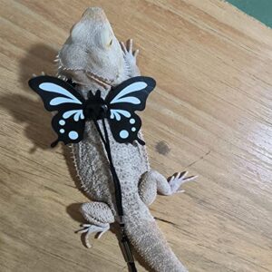 Halloween Costumes Bearded Dragon Lizard Leash Harness, 3 Size Pack Butterfly Wing Lizard Harness and Leash Set, Adjustable Outdoor Walking Rope for Reptiles Small Pet Animals