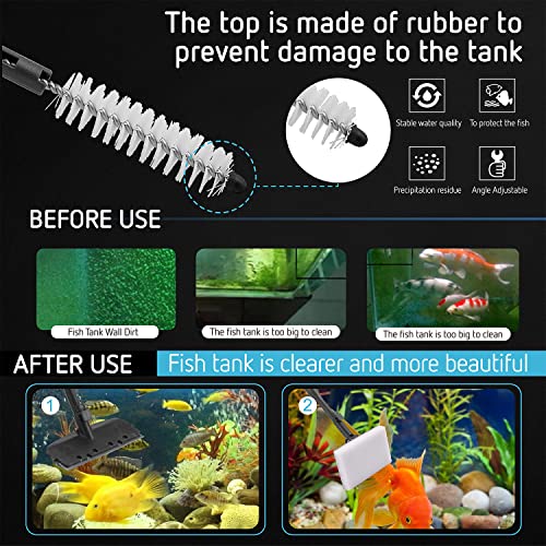 VIVOSUN 6-in-1 Aquarium Cleaning Tools, Adjustable Fish Tank Clean Kit with Long Telescopic Handle