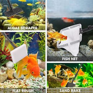 VIVOSUN 6-in-1 Aquarium Cleaning Tools, Adjustable Fish Tank Clean Kit with Long Telescopic Handle