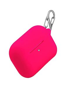 felony case – soft silicone airpods pro case - neon pink | shockproof, 360° protective apple airpods case cover with keychain | wireless charging compatible with front led visible