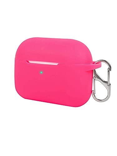 Felony Case – Soft Silicone AirPods Pro Case - Neon Pink | Shockproof, 360° Protective Apple Airpods Case Cover with Keychain | Wireless Charging Compatible with Front LED Visible