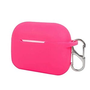 Felony Case – Soft Silicone AirPods Pro Case - Neon Pink | Shockproof, 360° Protective Apple Airpods Case Cover with Keychain | Wireless Charging Compatible with Front LED Visible