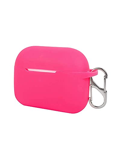 Felony Case – Soft Silicone AirPods Pro Case - Neon Pink | Shockproof, 360° Protective Apple Airpods Case Cover with Keychain | Wireless Charging Compatible with Front LED Visible