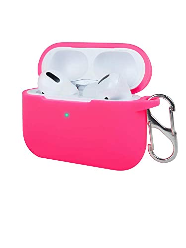 Felony Case – Soft Silicone AirPods Pro Case - Neon Pink | Shockproof, 360° Protective Apple Airpods Case Cover with Keychain | Wireless Charging Compatible with Front LED Visible