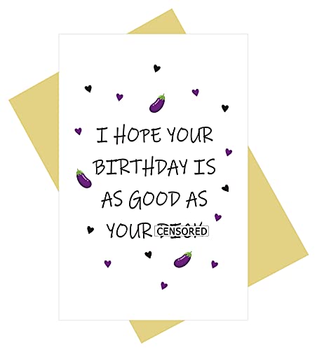 OJsensai Naughty Birthday Card for Husband, Funny Birthday Card for Boyfriend, Hilarious Card for Him, Humorous Card from Wife Girlfriend