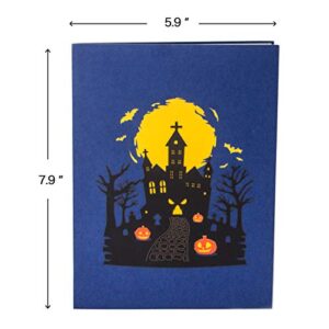Ribbli Halloween Haunted House Handmade 3D Pop Up Card,Greeting Card,Halloween Card,Pumpkin Card,with Envelope