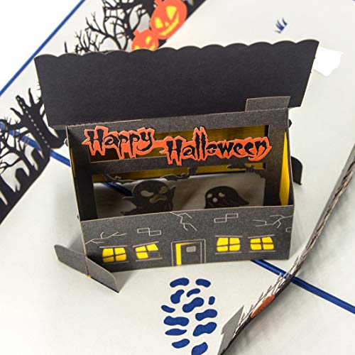 Ribbli Halloween Haunted House Handmade 3D Pop Up Card,Greeting Card,Halloween Card,Pumpkin Card,with Envelope