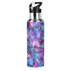 galaxy space flask sports water bottle - 20oz vacuum insulated stainless steel, hot cold, modern double walled, simple thermo mug(ab1)