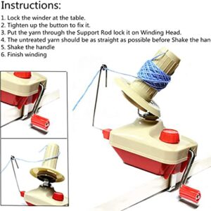 Yarn Winder by RRigo - Easy to Set Up and Use - Hand Operated Yarn Ball Winder 3.5 Ounce Capacity + 10 PCS Stitch Knitting Needles + 10 PCS Plastic Needles + 1PCS Scissors