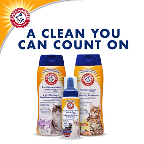 Arm & Hammer Tearless Kitten Shampoo for CatsNatural Cat Shampoo for Odor Control with Baking Soda, 20 Fl Oz Gentle Cleansing Kitten Shampoo in Sweet Almond Scent