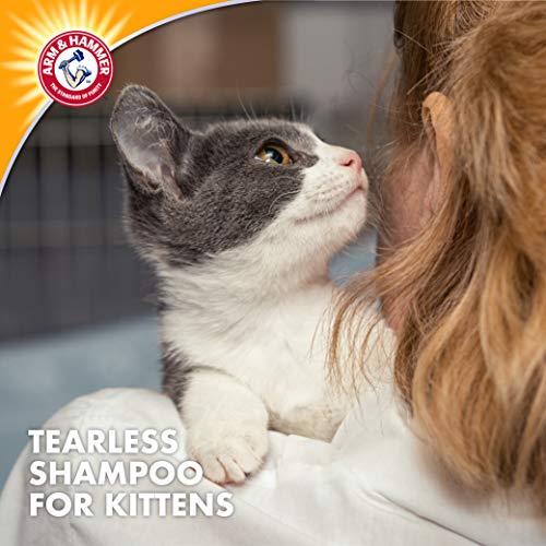 Arm & Hammer Tearless Kitten Shampoo for CatsNatural Cat Shampoo for Odor Control with Baking Soda, 20 Fl Oz Gentle Cleansing Kitten Shampoo in Sweet Almond Scent