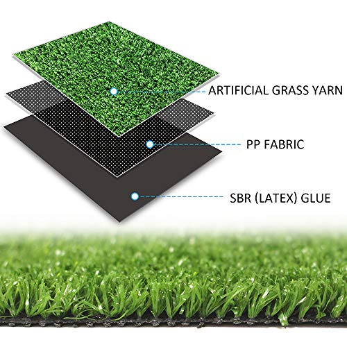 Artificial Grass Turf Lawn-4 Feet x 6 Feet, 0.4" Indoor Outdoor Rug Synthetic Grass Mat Fake Grass