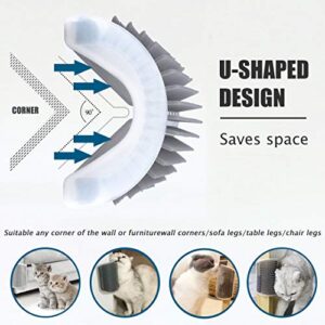 4 Pack Cat Corner Face Scratcher Cat Self Groomer Wall Mount Self Grooming Brush Massage Comb for Long & Short Fur Kitten Cats