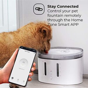 Home Zone Pet Water Fountain - Smart 2.4GHz Automatic Water Fountain for Small Cats and Dogs with Water Filter, 2L