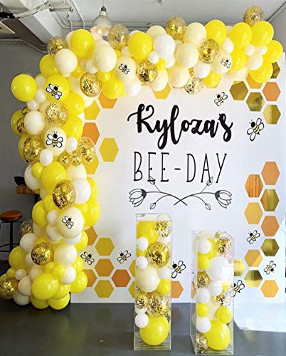 121pcs Yellow Balloons, Balloon Garland Arch Kit, Honeybee Theme Gender Reveal Baby Shower Party Supplies Decorations for Girl and Boy, Birthday Wedding Bridal Anniversary Baptism Party Decorations