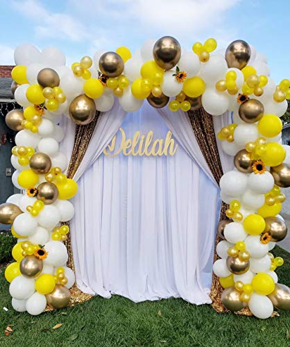 121pcs Yellow Balloons, Balloon Garland Arch Kit, Honeybee Theme Gender Reveal Baby Shower Party Supplies Decorations for Girl and Boy, Birthday Wedding Bridal Anniversary Baptism Party Decorations