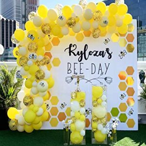 121pcs Yellow Balloons, Balloon Garland Arch Kit, Honeybee Theme Gender Reveal Baby Shower Party Supplies Decorations for Girl and Boy, Birthday Wedding Bridal Anniversary Baptism Party Decorations