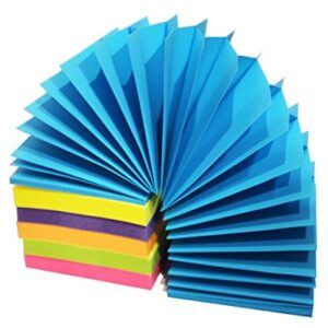 MQLH-TECH Pop Up Sticky Notes 3x3 Refills Easy Post Notes Self Stick Notes Bright Rainbow Colors Super Adhesive Pop-up Notes 6 Pads 100 Sheets/Pad Individual Package 600 Sheet Total