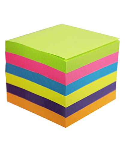 MQLH-TECH Pop Up Sticky Notes 3x3 Refills Easy Post Notes Self Stick Notes Bright Rainbow Colors Super Adhesive Pop-up Notes 6 Pads 100 Sheets/Pad Individual Package 600 Sheet Total