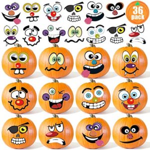 36 pack halloween pumpkin decorating stickers mini make 36 small pumpkin face stickers for halloween kids toddlers party favors halloween treats stickers gifts 18 sheets