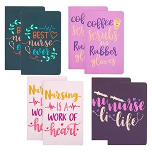 juvale 8 pack a5 nurse notebook set, nurse appreciation gifts for graduation, retirement, medical students (5 x 8 in)