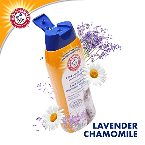 Arm & Hammer 2-in-1 Deodorizing & Dander Reducing Shampoo for Cats | Cat Dander Remover for Cat Dander and Cat Odors | Baking Soda Moisturizes and Deodorizes, Lavender Chamomile Scent, 20 Fl Oz