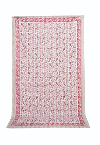 Maviss Homes Beautiful Indian Traditional Patchwork Super Soft Cotton Double Kantha Quilt | Throw Blanket Bedspreads | Cozy Blanket Quilt | Easy Machine Washable and Dryable; Red